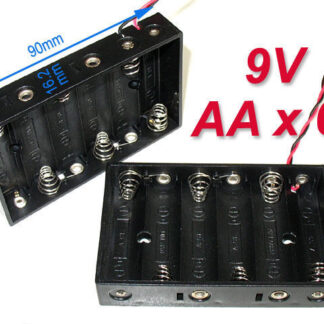 Batteri Holder Box m/Wire 6 X AA 9V