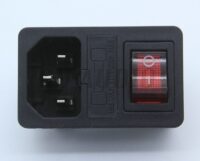 250V 10A 3-terminal strømstik med sikringsholder firkant