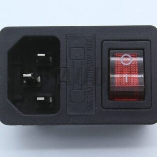250V 10A 3 Terminal Power Socket with Fuse Holder firkant