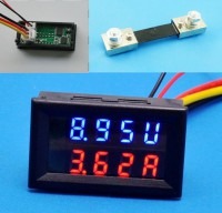 Volt og Ampere Meter Digital LCD + 100Amp Shunt