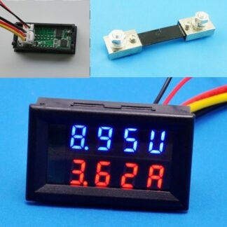 Volt og Ampere Meter Digital LCD + 100Amp Shunt
