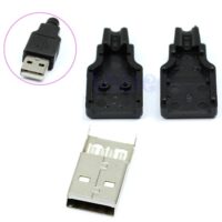 Typ A han-USB 4-benet stikstik med sort plastikdæksel