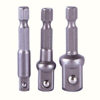 3x Socket Adapter Sæt Hex skaft til 1/4 3/8 1/2