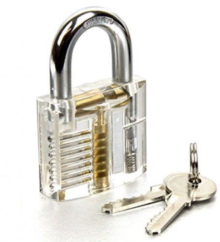 Lock Pick Set Locksmith Practice Tool With clear transparent padlock