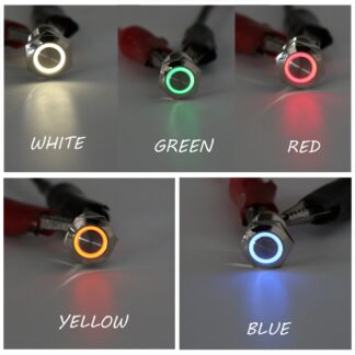 Push Button Momentary Switch Waterproof 12V Chrome 4 Pin 12mm Led Light Metal all