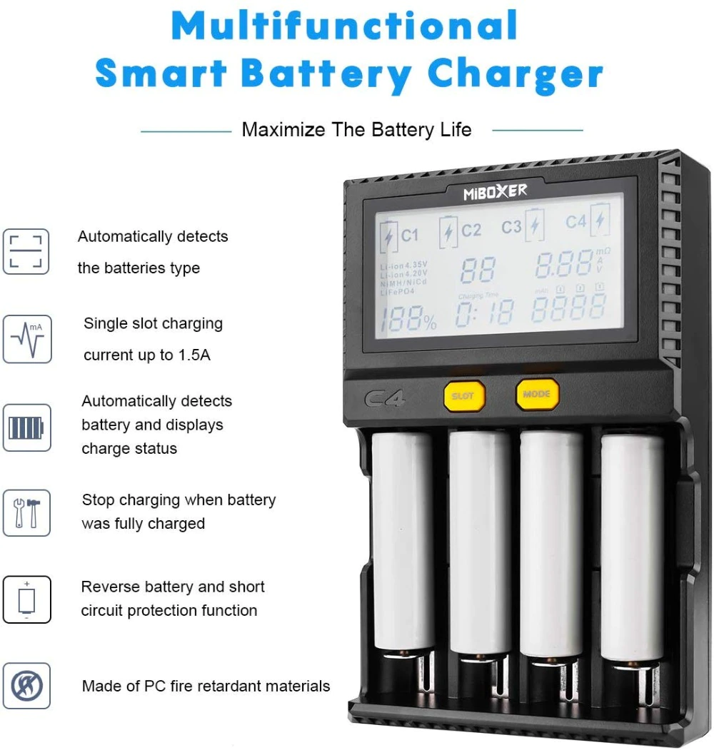 Miboxer C4 VC4 LCD Smart batterioplader - Billede 2