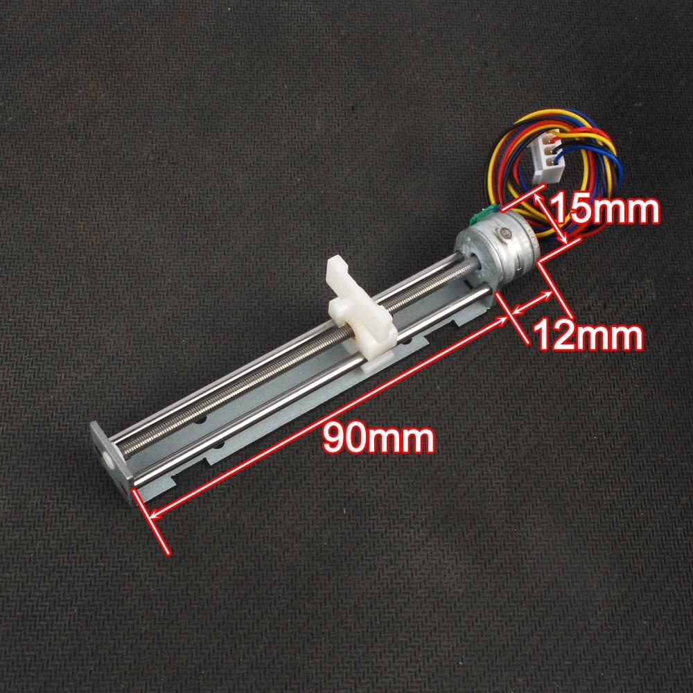 Stepmotor DC 5V 2-faset 4-leder Precision Long Stroke 90mm - Billede 3