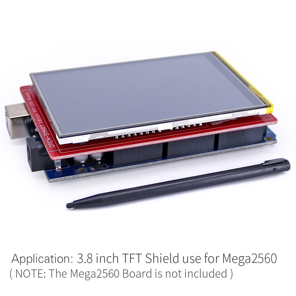3,8 tommer 320x480 TFT LCD Display Shield Touch Screen med Pen til Arduino UNO R3 og MEGA2560 - Billede 4