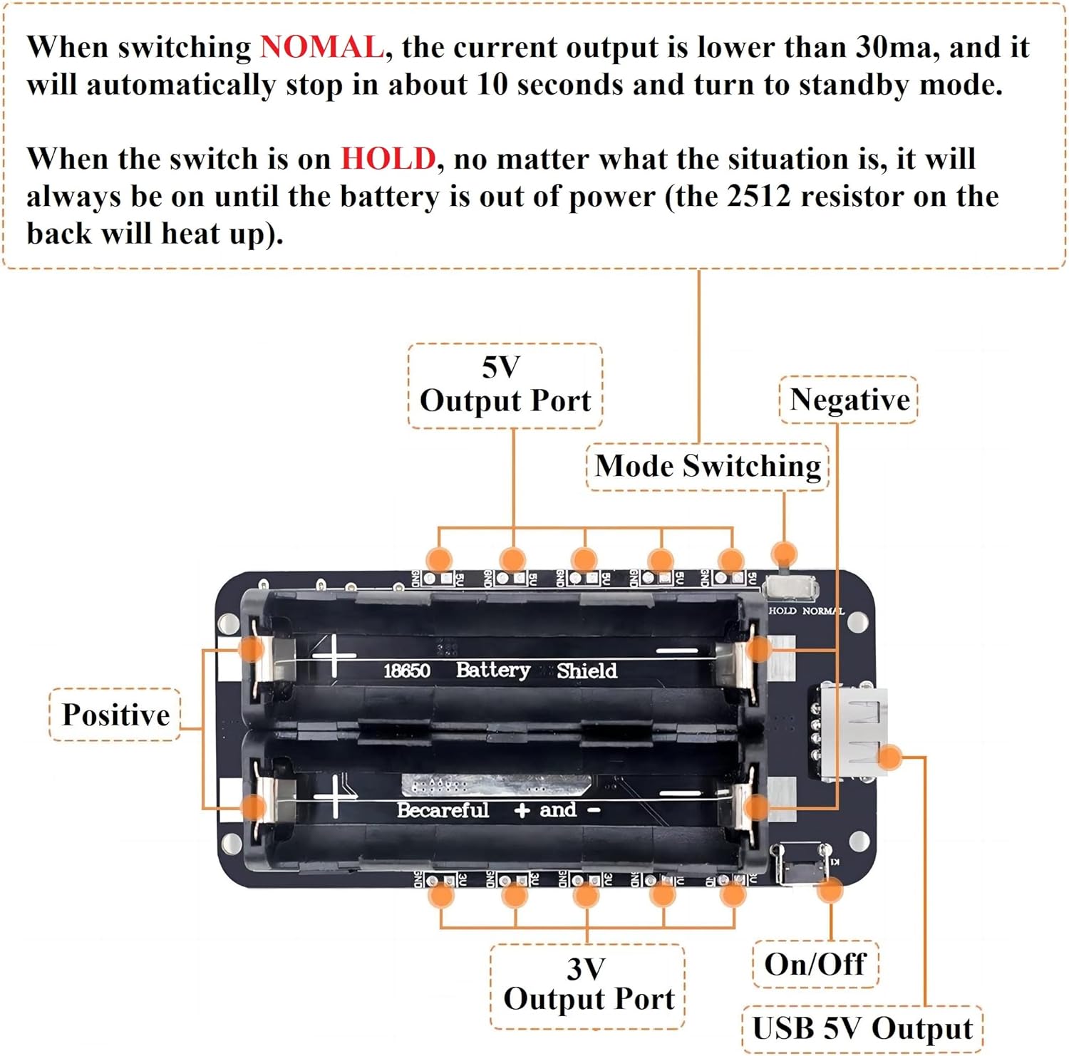 18650 Lithium Battery Shield Power Bank ESP32 - Billede 5