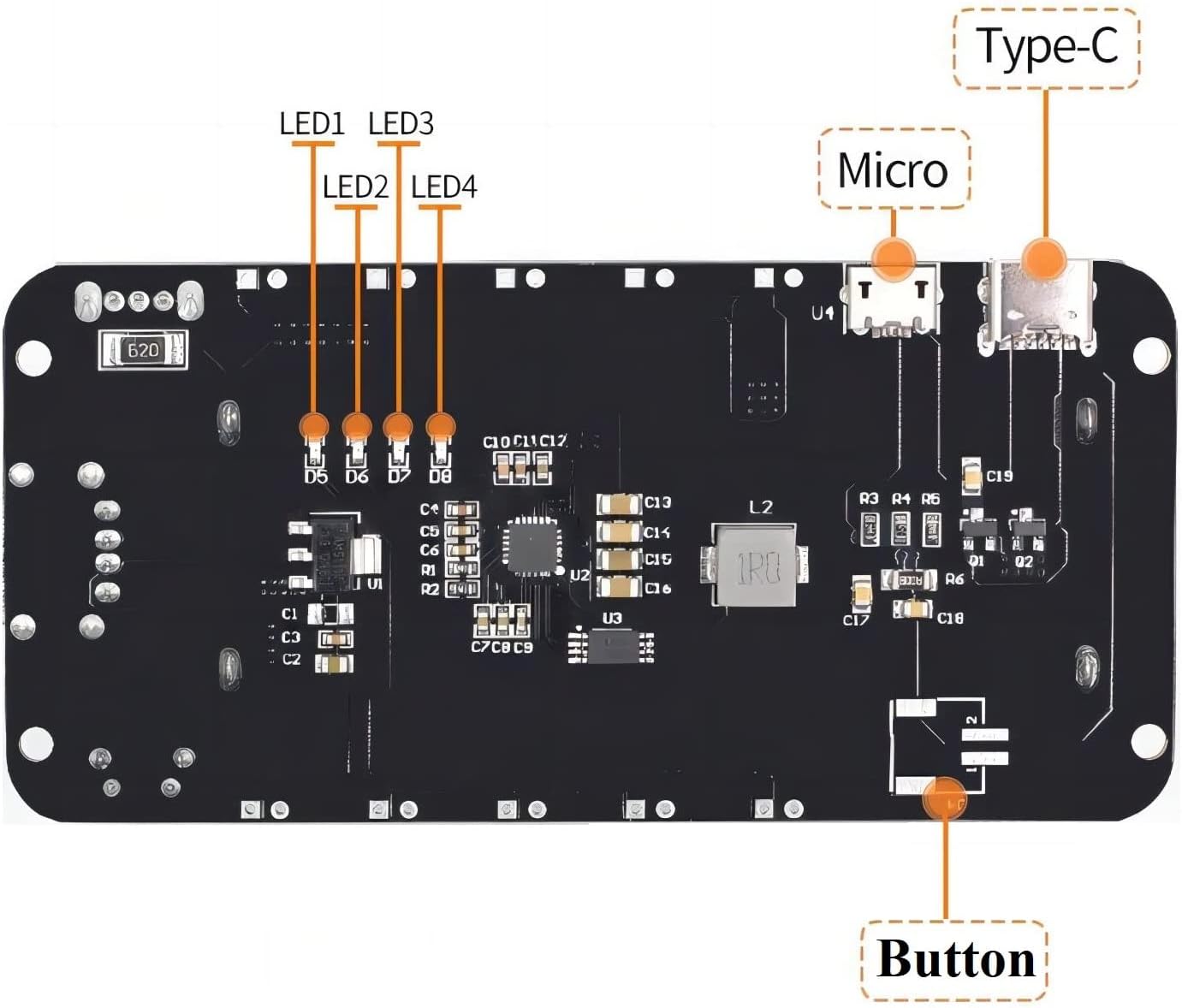18650 Lithium Battery Shield Power Bank ESP32 - Billede 6