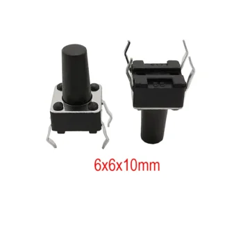 Taktil mikrokontakt - 6x6x10mm
