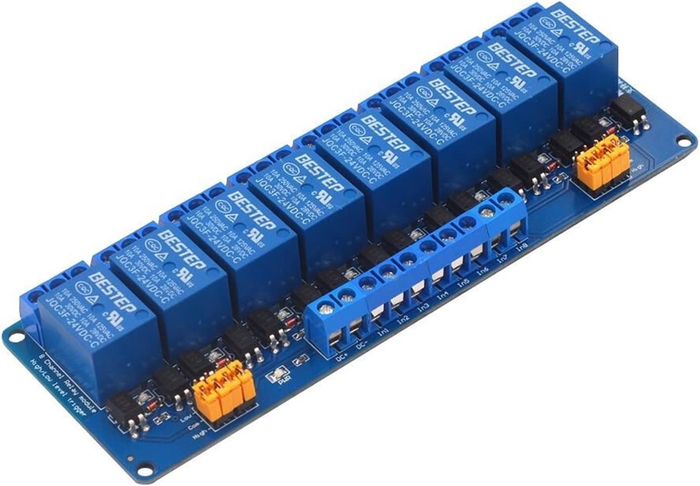 3V relæmodul Højt og lavt niveau Trigger Dual Optocoupler Isolation - Billede 2