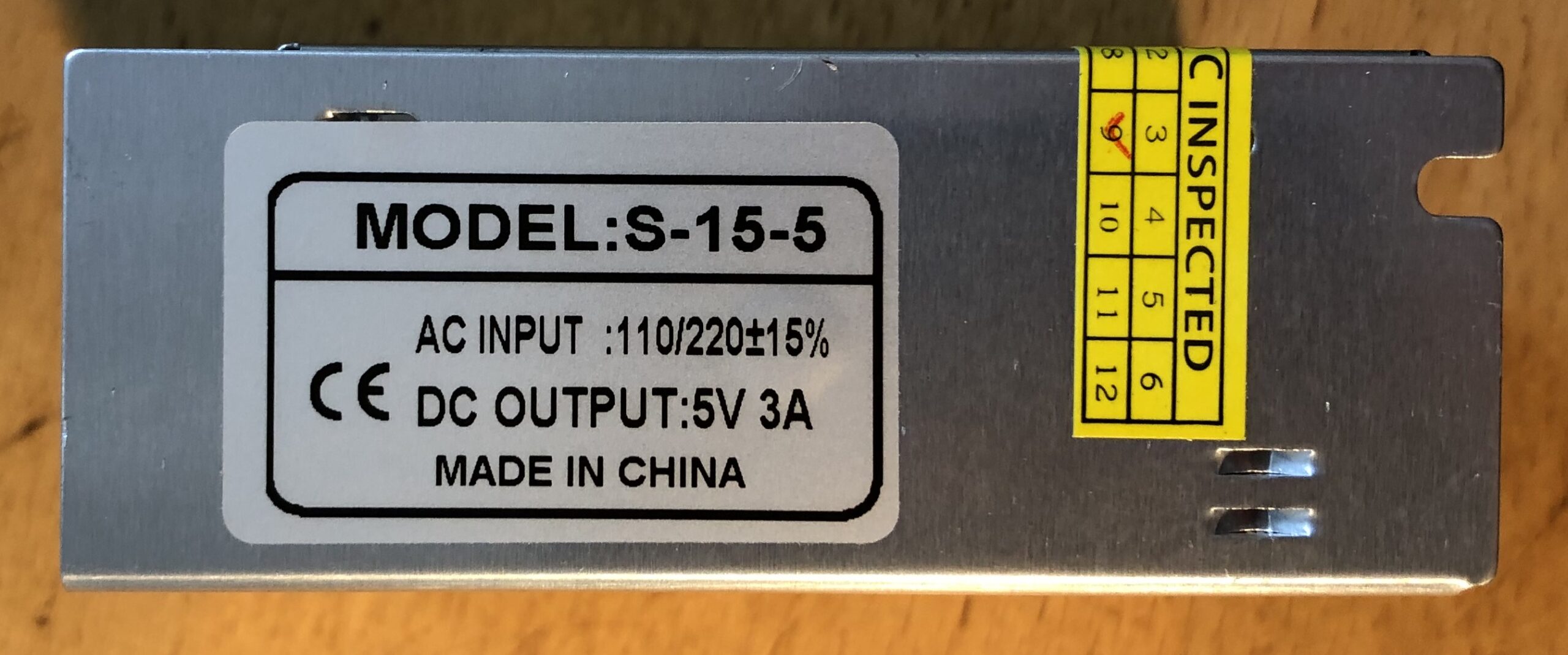 5V 3A 15W Switching Power Supply - Billede 2