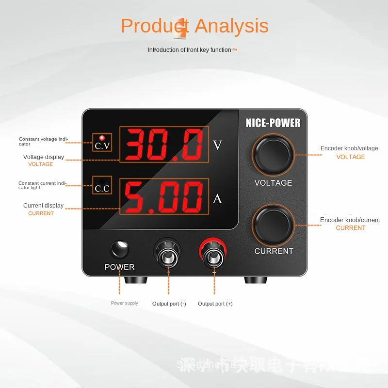 SPS-E305 Mini DC Strømforsyning Variabel 30V 5A - Billede 3