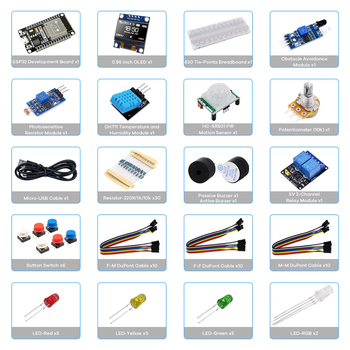 ESP32 Beginner Starter Kit – Komplet IoT & Mikrocontroller Startsæt - Billede 2